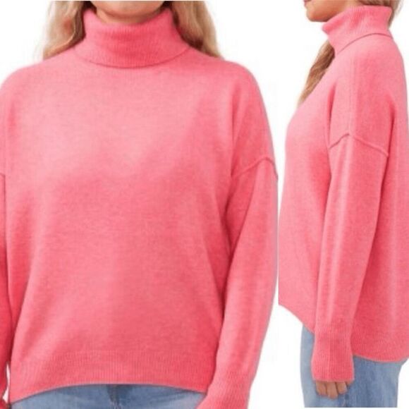 Vince Camuto Pink Oversized Turtleneck Sweater Medium - Picture 1 of 5